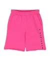 Mm6 Maison Margiela Pink Logo Print Cotton Shorts In Pink