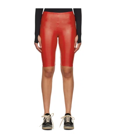 Mm6 Maison Margiela Elastic Waist Shorts In Red