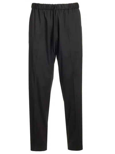 Mm6 Maison Margiela Elastic Waist Tailored Trousers In Black