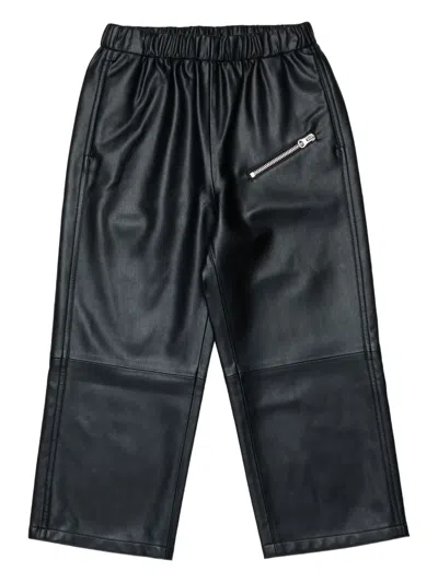 Mm6 Maison Margiela Elastic-waist Zip-pocket Trousers In Black