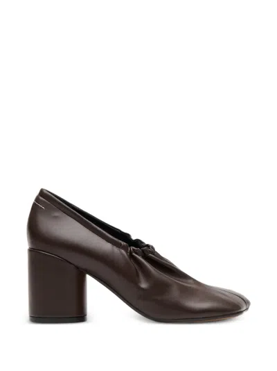 Mm6 Maison Margiela Elasticated Anatomic Pumps In Brown