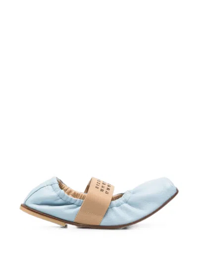 Mm6 Maison Margiela Kids' Elasticated Logo-strap Ballet Flats In Multi
