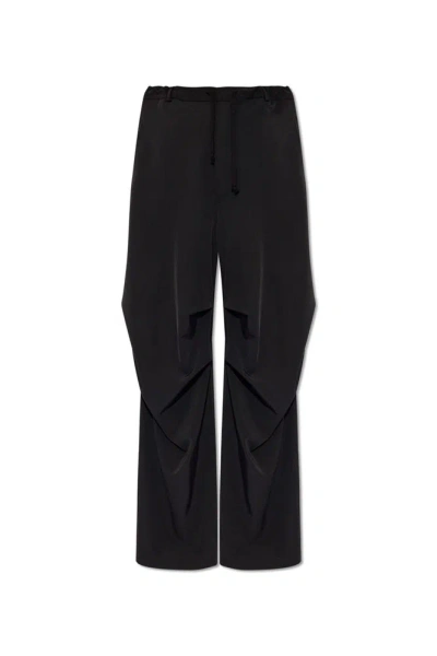 Mm6 Maison Margiela Single-stitch Logo Flared Trousers In Black