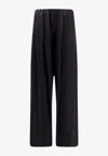 Mm6 Maison Margiela Elastic Waist Wide Leg Track Pants In Black