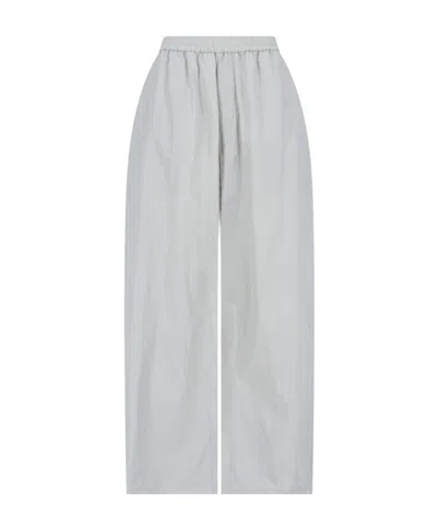 Mm6 Maison Margiela Elasticated-waist Wide-leg Trousers In Gray