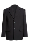 Mm6 Maison Margiela Elbow Patch Virgin Wool Blend Sport Coat In Black