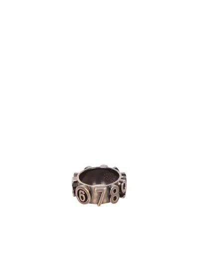 Mm6 Maison Margiela Embossed Signature Numbers Ring In Not Applicable