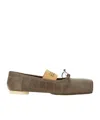 Mm6 Maison Margiela Crocodile-effect Leather Ballerina In Brown