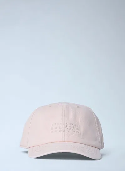 Mm6 Maison Margiela Embroidered Cotton Baseball Cap In Pink