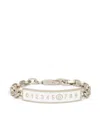 Mm6 Maison Margiela Enamel-logo Bracelet In Silver