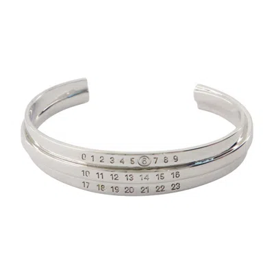 Mm6 Maison Margiela Enamel Logo Cuff Bracelet In Metallic