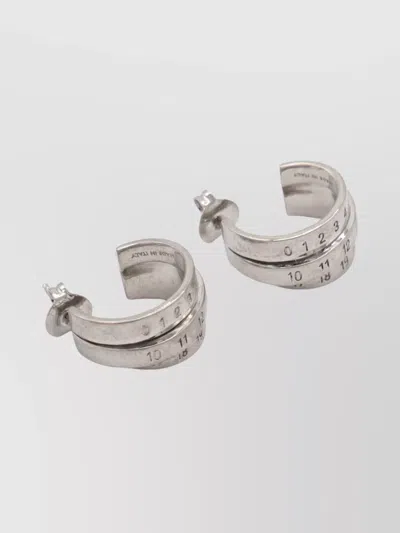 Mm6 Maison Margiela Engraved Circular Hoop Earrings