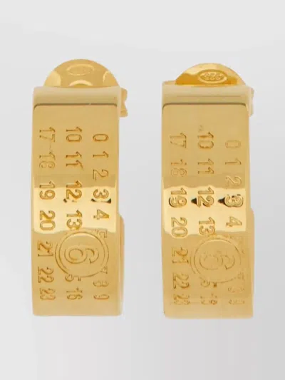 Mm6 Maison Margiela Engraved Hoop Logo Earrings