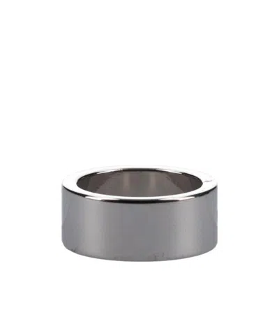Mm6 Maison Margiela Engraved-logo Ring In Gray