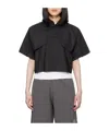 Mm6 Maison Margiela Extra-long Sleeve Cropped Shirt In Black