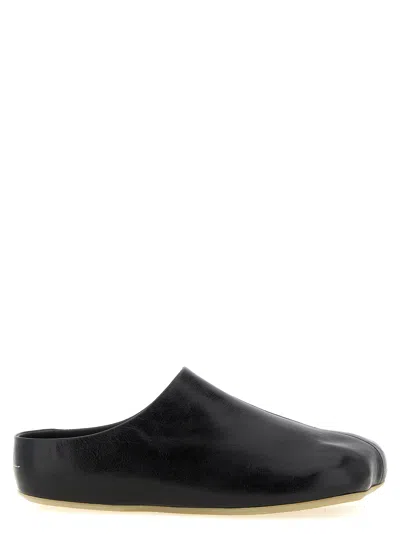 Mm6 Maison Margiela Anatomical Leather Sabot In Black
