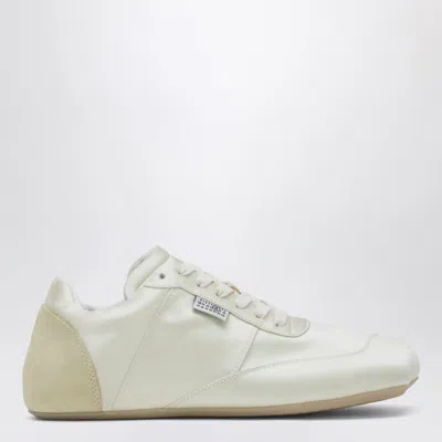 Mm6 Maison Margiela Factory Sneaker In White Satin In Animal Print