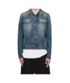 Mm6 Maison Margiela Men's Paint Splashed Denim Jacket In Blue