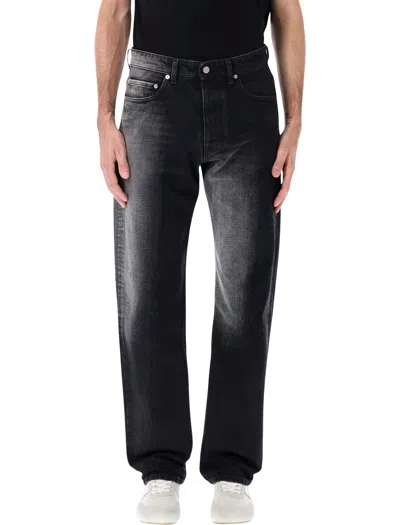 Mm6 Maison Margiela Faded Straight-leg Jeans In Black