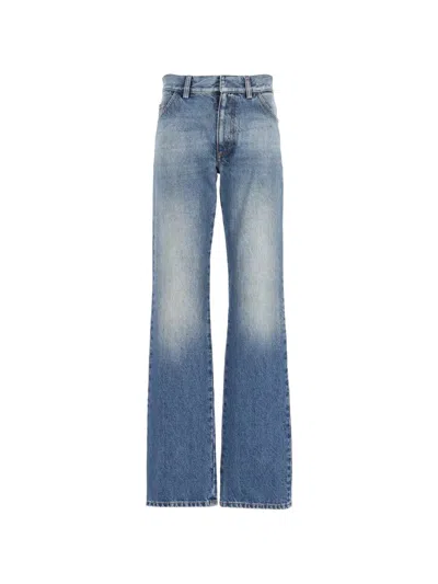 Mm6 Maison Margiela Faded Straight-leg Jeans In Blue