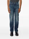 Mm6 Maison Margiela Faded-wash Straight-leg Jeans In Blue