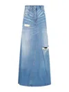 Mm6 Maison Margiela Gonna Maxi In Denim In Blue
