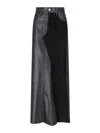 Mm6 Maison Margiela 5-pockets Leather Long Skirt In Black