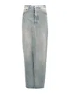 Mm6 Maison Margiela Mm6 By Maison Margiela Long Cotton Denim Skirt With Front