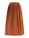 Mm6 Maison Margiela High Waist Pleated Midi Skirt In Orange