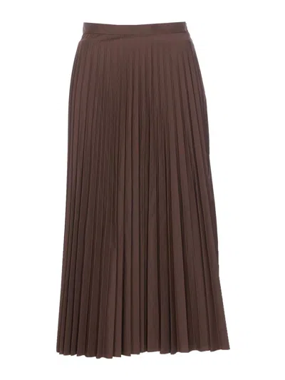 Mm6 Maison Margiela Pleated Skirt In Brown