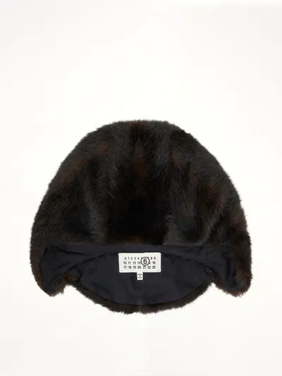 Mm6 Maison Margiela Faux Fur Hat In Brown