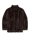 Mm6 Maison Margiela Faux-fur High-collar Jacket In Brown