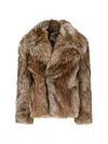 Mm6 Maison Margiela Acrylic Jacket Synthetic Fur In Brown