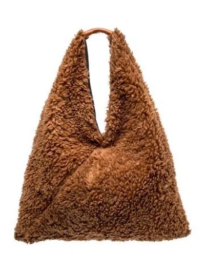 Pre-owned Mm6 Maison Margiela Faux Fur Tote In Brown
