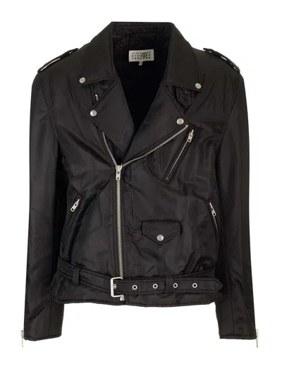 MM6 MAISON MARGIELA FAUX LEATHER BIKER JACKET