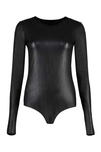 Mm6 Maison Margiela Black Darted Bodysuit In 961 Black