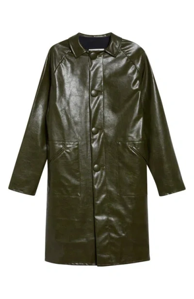 Mm6 Maison Margiela Faux Leather Coat In Green
