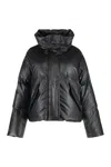 Mm6 Maison Margiela Embroidered Puffer Jacket In Black