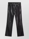 Mm6 Maison Margiela Faux Leather Five-pocket Trousers With Glossy Finish In Black