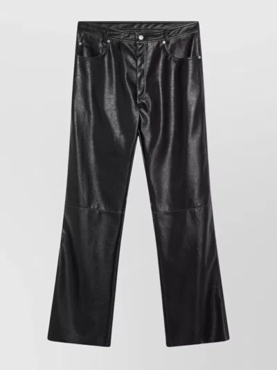 MM6 MAISON MARGIELA FAUX LEATHER FIVE-POCKET TROUSERS WITH GLOSSY FINISH
