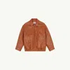 Mm6 Maison Margiela Faux Leather Jacket In Brown