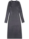 Mm6 Maison Margiela Long Sleeves Midi Dress In Black