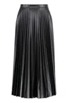 Mm6 Maison Margiela Pleated Faux Leather Midi Skirt