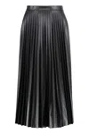 Mm6 Maison Margiela Pleated Faux Leather Midi Skirt