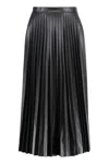 Mm6 Maison Margiela Pleated Faux Leather Midi Skirt