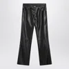 Mm6 Maison Margiela Faux Leather Five-pocket Trousers With Glossy Finish In Black