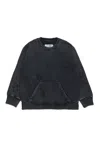 Mm6 Maison Margiela Felpa Girocollo Con Rotture Rammendate In Black