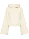 Mm6 Maison Margiela Drop-shoulder Hooded Sweatshirt In Beige