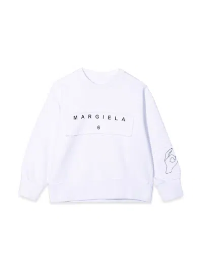 Mm6 Maison Margiela Kids' Felpa In White