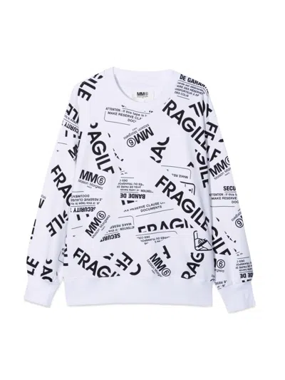 Mm6 Maison Margiela Kids' Felpa In White